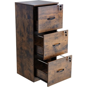 VEVOR 3 Drawer File Cabinet with Lock, Vertical Filing Storage Cabinets for Home Office, Heavy-Duty Locking Cabinet with 2-Level Adjustable Hanging Rod for A4/Letter/Legal Size File, Easy Assembly(3 Drawers)