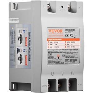 VEVOR 3 Phase Converter – 7.5HP 23A 220V Single Phase to 3 Phase Converter, 220V Input/Output, Digital Phase Shifter for Residential & Light Commercial Use (One Converter for One Motor Only)(2HP/7A)