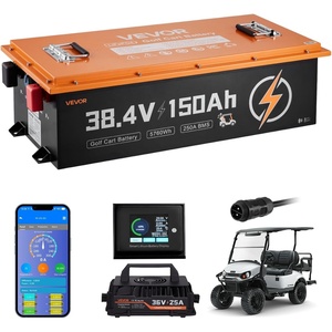 VEVOR 36V (38.4V) 150AH Lithium Golf Cart Battery, with 25A Charger, Lifepo4 Battery Kit, Built-in 250A BMS, with Bluetooth Mobile APP & Touch Monitor, 4000 Cycles, for Golf Carts, Trolling Motors | Built-in 250A BMS, with 25A Charger & Bluetooth Mobile APP & Touch Monitor, 4000 Cycles, for Golf Carts, Trolling Motors