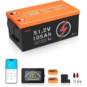 VEVOR 36V/48V 105Ah Golf Cart Lithium Battery, 36/48 Volt Golf Cart Battery with 200A BMS, LCD or Touch Monitor and Mobile APP, LiFePO4 Battery with 600A Peak Current, 4000+ Cycles for Golf Carts(48V Battery & ABS Casing)