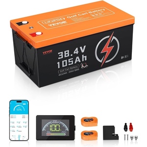 VEVOR 36V/48V 105Ah Golf Cart Lithium Battery, 36/48 Volt Golf Cart Battery with 200A BMS, LCD or Touch Monitor and Mobile APP, LiFePO4 Battery with 600A Peak Current, 4000+ Cycles for Golf Carts(36V Battery & ABS Casing)