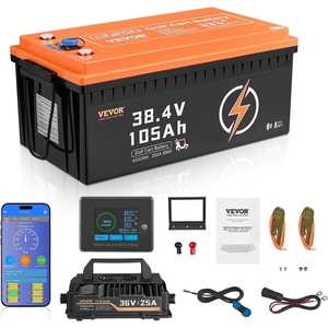 VEVOR 36V/48V 105Ah Golf Cart Lithium Battery, 36/48 Volt Golf Cart Battery with 200A BMS, LCD or Touch Monitor and Mobile APP, LiFePO4 Battery with 600A Peak Current, 4000+ Cycles for Golf Carts(36V Battery and Charger & ABS Casing)