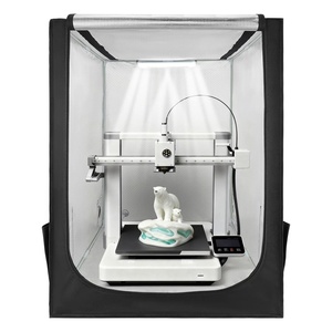 VEVOR 3D Printer Enclosure with Ventilation, Dustproof Waterproof Large Size 600D Oxford Cloth 3D Printer Tent, Constant Temperature Protective Case with LED, Designed for Bambu Lab A1 Combo, Grey(27.5 x 29.5 x 35.4 inch)