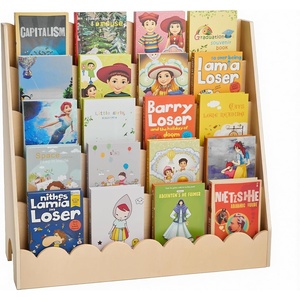 VEVOR 3-Tier Montessori Bookshelf, Kids Scalloped Bookshelf, Wooden Toddler Bookshelf, Book Organizer Display for Bedroom, Playroom, Entryway, Nursury, Classroom(5-Tier)