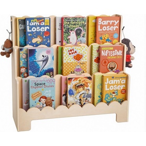 VEVOR 3-Tier Montessori Bookshelf, Kids Scalloped Bookshelf, Wooden Toddler Bookshelf, Book Organizer Display for Bedroom, Playroom, Entryway, Nursury, Classroom(3-Tier)