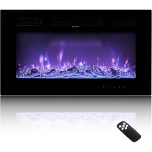 VEVOR 42 inch Electric Fireplace, Wall Mounted Recessed Fire Place with Remote Control, Timer, 1500W, Adjustable Flame Color Brightness, Touch Screen, Overheat Protection, for Living Room,Bedroom(Standard 42 Inch)