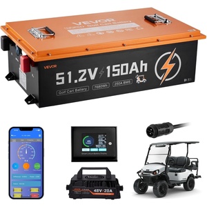 VEVOR 48V (51.2V) 150AH Lithium Golf Cart Battery, with 20A Charger, Lifepo4 Battery Kit, Built-in 250A BMS, with Bluetooth & Touch Monitor, 2C Discharge, 4000 Cycles, for Golf Carts, Trolling Motors | Built-in 250A BMS, with 20A Charger & Bluetooth & Touch Monitor, 2C Discharge, 4000 Cycles, for Golf Carts, Trolling Motors