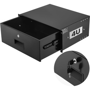 VEVOR 4U Rack Drawer, Lockable Server Cabinet Case, 13.8” Depth Server Rack Mount Drawer, for 19” Network Equipment/DJ/AV Rack or Cabinet Enclosure, 50 lbs Max Load, with Cable Management Holes(4U)