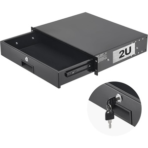 VEVOR 4U Rack Drawer, Lockable Server Cabinet Case, 13.8” Depth Server Rack Mount Drawer, for 19” Network Equipment/DJ/AV Rack or Cabinet Enclosure, 50 lbs Max Load, with Cable Management Holes(2U)