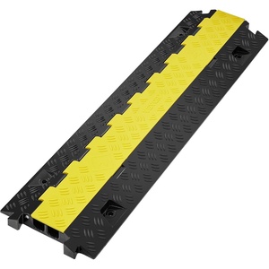 VEVOR 5 PCs TPU Cable Protector Ramp – Heavy Duty 2-Channel Speed Bumps for Road, Odor-Free Eco-Friendly TPU with TPR Cover, for Driveway, Hose, Floor Cord Cover, 22,000 lbs/Axle Capacity(1 PC)