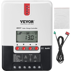 VEVOR 50A MPPT Solar Charge Controller, 12V / 24V Auto DC Input, Solar Panel Regulator Charger with Bluetooth Module, 98% Charging Efficiency for Sealed(AGM), Gel, Flooded and Lithium Battery Charging(20A 12/24V MPPT)