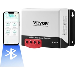 VEVOR 50A MPPT Solar Charge Controller, 12V / 24V Auto DC Input, Solar Panel Regulator Charger with Bluetooth Module, 98% Charging Efficiency for Sealed(AGM), Gel, Flooded and Lithium Battery Charging(40A 12/24V MPPT)