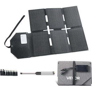 VEVOR 60W Foldable Solar Panel Charger, 16BB N-Type Monocrystalline Solar Panel 24% Efficiency, Lightweight Portable with MC4 Output, Type-C, USB-A & DC Ports for Power Stations Camping Hiking(60W)