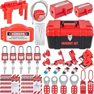 VEVOR 60pcs Lockout Tagout Kit, 14 Padlocks, 3 Hasps, 40 Tags, 40 Ties, 5 Expansion Kits, Lockout Station Board, Metallic, Industrial & Electrical Safety(43pcs Set)