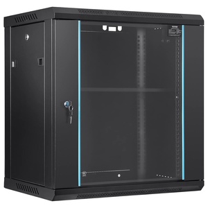 VEVOR 6U Wall Mount Network Server Cabinet, 15.5” Deep, Server Rack Cabinet Enclosure, 200 lbs Max. Ground-Mounted Load Capacity, with Locking Glass Door Side Panels, for IT Equipment, A/V Devices(12U-Glass Door)