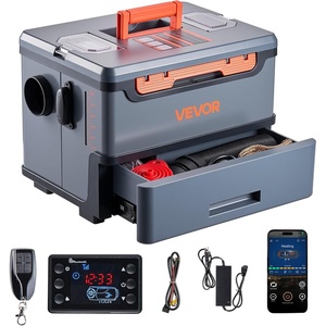 VEVOR 8KW Diesel Heater, 12V/24V All in One Diesel Air Heater, Bluetooth APP Control, Remote Control and Display Screen, CO Alarm, Fast Heating Horizontal Portable Diesel Heater for Vehicles, Garage(Gray)