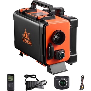 VEVOR 8KW Diesel Heater, 12V/24V All in One Diesel Air Heater, Bluetooth APP Control, Remote Control and Display Screen, CO Alarm, Fast Heating Horizontal Portable Diesel Heater for Vehicles, Garage(Black+Orange)