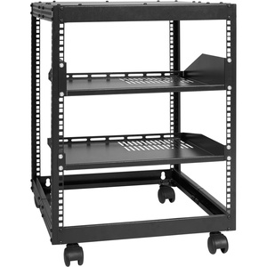 VEVOR 9U Open Frame Server Rack, 23”-40” Adjustable Depth, Free Standing or Wall Mount Network Server Rack, 4 Post AV Rack with Casters, Holds All Your Networking IT Equipment AV Gear Router Modem(12U)