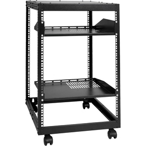VEVOR 9U Open Frame Server Rack, 23”-40” Adjustable Depth, Free Standing or Wall Mount Network Server Rack, 4 Post AV Rack with Casters, Holds All Your Networking IT Equipment AV Gear Router Modem(15U)