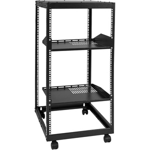 VEVOR 9U Open Frame Server Rack, 23”-40” Adjustable Depth, Free Standing or Wall Mount Network Server Rack, 4 Post AV Rack with Casters, Holds All Your Networking IT Equipment AV Gear Router Modem(20U)