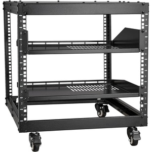 VEVOR 9U Open Frame Server Rack, 23”-40” Adjustable Depth, Free Standing or Wall Mount Network Server Rack, 4 Post AV Rack with Casters, Holds All Your Networking IT Equipment AV Gear Router Modem(9U)