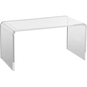 VEVOR Acrylic Coffee Table, Iridescent Acrylic End Table, 37.4 Inch Length 0.5 Inch Thickness Colorful Acrylic Side Table, for Coffee, Drink, Food, Snack Used in Living Room or Courtyard(Clear & U-shape)