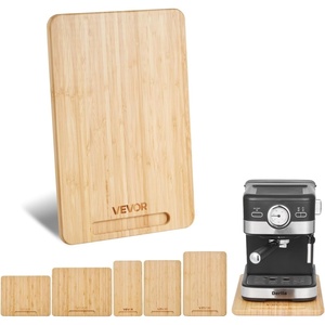 VEVOR Appliance Slider, Medium 14 x 9.5-inch, Rolling Sliding Tray with Silent Rubber Wheels & Hollow Handle, Easy to Clean, Appliance Rolling Tray for Coffee Maker, Kitchen Countertop, Black(Natural Wood)