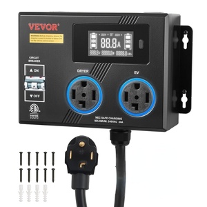 VEVOR Automatic EV Charging Switch, NEMA 14-30, Splitter Switch for Dryer & EV Charger, 24A Max 240V Smart Power Distribution with Circuit Breaker, Real-Time Display, for EVs, Ovens, Dishwashers, ETL