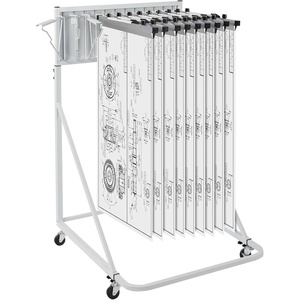 VEVOR Blueprint Storage Rack, Hanging Poster Display Rack 16-Tier, Vertical Blueprint Roll File Holder 2 Rolls/tire, Roll File Storage Rack for Blueprint Map Poster(Mobile 12 pivot)