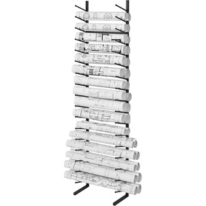 VEVOR Blueprint Storage Rack, Hanging Poster Display Rack 16-Tier, Vertical Blueprint Roll File Holder 2 Rolls/tire, Roll File Storage Rack for Blueprint Map Poster(Vertical 16 tier)
