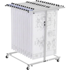 VEVOR Blueprint Storage Rack, Hanging Poster Display Rack 16-Tier, Vertical Blueprint Roll File Holder 2 Rolls/tire, Roll File Storage Rack for Blueprint Map Poster(12 pivot)
