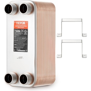 VEVOR Brazed Plate Heat Exchanger, EATB28-80 5″x12″ 80 Plates, Copper 316L Stainless Steel for Floor Heating Water Heating Snow Melting Beer Cooling(1 Count (Pack of 1))