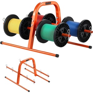 VEVOR Cable Dispenser, Floor or Stud Mounted, Wire Spool Rack, Portable Wire Rack Dispenser with Anti-Slip Metal Handle for Wiring Transport, Swivel Eyelet, for Electrical, Industrial and Retail Use(Cable Dispenser)