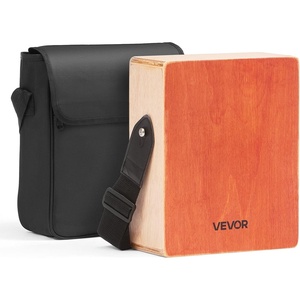 VEVOR Cajon Box Drum, with Internal Snare Wires, Compact and Lightweight Wooden Percussion Box, Birch Wood Drum Musical Instrument with Silicone Feet, for Beginners and Professionals, 10 x 10 x 15 in(Portable – Strings – 11 x 9 x 4 in – With Bag)