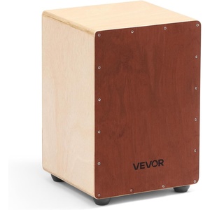 VEVOR Cajon Box Drum, with Internal Snare Wires, Compact and Lightweight Wooden Percussion Box, Birch Wood Drum Musical Instrument with Silicone Feet, for Beginners and Professionals, 10 x 10 x 15 in(Standard – Snares – 10 x 10 x 15 in – No Bag)