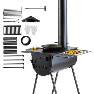 VEVOR Camping Rocket Stove, Wood Burning Portable Rocket Stove with Carrying Bag for Backpacking, Carbon Steel, Burn Wood, Twigs or Sticks for Outdoor Cooking, Backyard, Camp Cooking, Heating, Black(Large Tent Type)