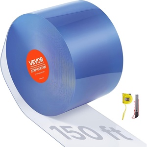 VEVOR Clear PVC Strip Curtain, 50 ft Length x 8 in Width, Plastic Door Strip Bulk Roll, Walk in Freezer Cooler Curtain Strips for Doorways of Supermarket, Garage, Warehouse, Barn, Pet Animal House(8″W x 1800″L (Pack of 1))