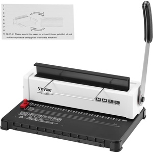 VEVOR Coil Binding Machine, Manual Book Maker 34-Holes Binding 120 Sheets, Punch Binder with Adjustable Side Margin, for Letter Size, A4, A5(Wire Binding)