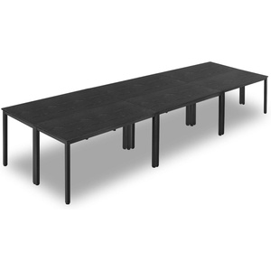 VEVOR Conference Table, Set of 6, 4.5 ft Office Meeting Table for 16 Person, Flexible Combination Desk Set, Modern Rectangle Meeting Desk with Metal Legs for Office, Conference Room, Easy Assembly(4.5 FT* 6PCS)