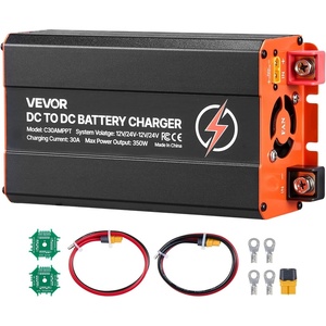 VEVOR DC to DC Charger with MPPT, 350W, 30A On-Board Battery Charger, Solar Panel/Alternator Dual Input, Smart Multi-Stage Charging for LiFePO4 Lead-Acid Batteries, 12V/24V-12V/24V, for RV Home Backup