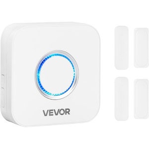 VEVOR Door Chime, DC 12V, Wireless Door Open Contact Sensor Alarm Chime with 656 ft Range, 58 Chimes & 5 Adjustable Volume, Doors Ringer Alert for Business, Store, Home, Office When Entering(1 receiver & 2 sensors)