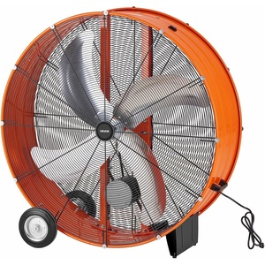 VEVOR Drum Fan, 24 Inch 8700 CFM High Velocity Heavy Duty Floor Shop Fan, 3-Speed, 5ft Cord, 360°Adjustable Tilting, Commercial Industrial Use for Warehouse, Workshop, Factory, Basement(42″ Drum Fan)
