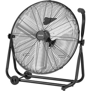 VEVOR Drum Fan, 24 Inch 8700 CFM High Velocity Heavy Duty Floor Shop Fan, 3-Speed, 5ft Cord, 360°Adjustable Tilting, Commercial Industrial Use for Warehouse, Workshop, Factory, Basement(24″ Floor Drum Fan)