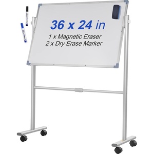 VEVOR Dry Erase Calendar for Wall, 36 x 24 Inches Whiteboard Calendar, Monthly Planner Magnetic Dry Erase Board, 1 Magnetic Erase & 2 Dry Erase Marker & Movable Tray for Restaurant Office Home School(white rolling whiteboard)