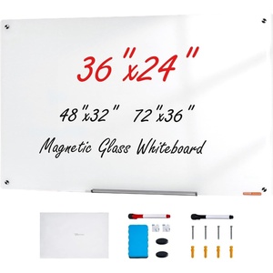 VEVOR Dry Erase Calendar for Wall, 36 x 24 Inches Whiteboard Calendar, Monthly Planner Magnetic Dry Erase Board, 1 Magnetic Erase & 2 Dry Erase Marker & Movable Tray for Restaurant Office Home School(white glass whiteboard)