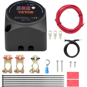 VEVOR Dual Battery Isolator Kit, 12V 300 Amp 20 ft 2AWG, Manual and Automatic VSR Voltage Sensitive Relay with Voltmeter, LCD Screen, Smart Battery Isolator, Compatible with Lithium Batteries, for UTV(140 AMP Kit)