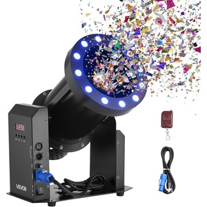 VEVOR Electric Confetti Machine with LED Lights, 1500W Powerful Output Confetti Cannon Launcher, DMX512, Manual & Remote Control, Portable Confe-tti Shooter for Wedding Christmas Event Show Stage
