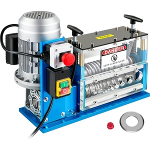 VEVOR Electric Wire Stripping Machine 0.06″-1.5″ Automatic Wire Stripper | 370W Copper Cable Stripper with 11 Channels, 10 Blades, 75 ft/min Speed, for Wire Stripping Copper Recycling Scrap Handling