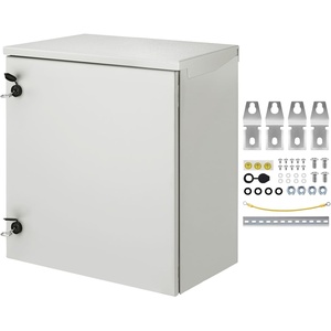 VEVOR Electrical Enclosure, 24” x 24” x 12”, NEMA 4 Outdoor Enclosure, IP65 Waterproof & Dustproof Cold-Rolled Carbon Steel Hinged Junction Box for Outdoor Indoor Use, with Rain Hood(24” x 24” x 12”)