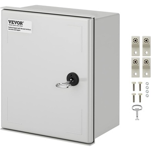 VEVOR Electrical Enclosure Box, 12” ×10” ×6”, Fiberglass Junction Box, IP66 Waterproof & Dustproof, Outdoor Electrical Box, with Mounting Plate(12″ x 10″ x 6″)